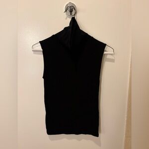 Vince Classic Black Sleeveless Turtleneck - XXS